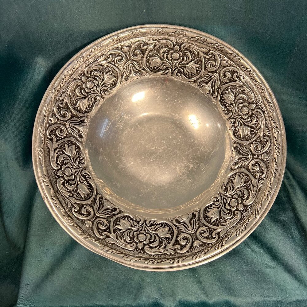 Wilton Armetale William & Mary Salad Bowl 12.5" Vintage Hollowware Serving Bowl